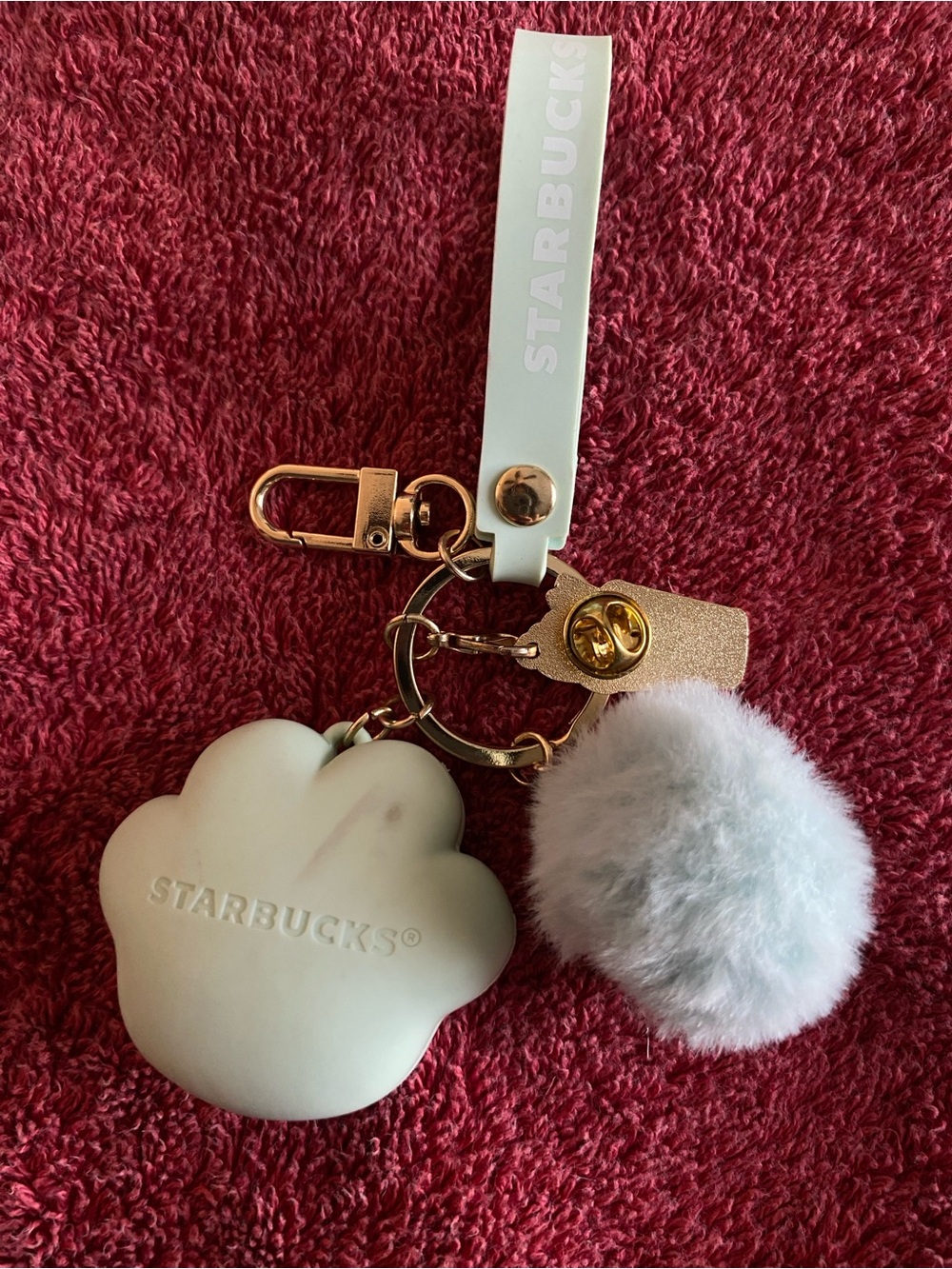 Starbucks Shanghai Exclusive Bag Charm Keychain Puppy Coffee Cup Mint Green - Picture 3 of 3